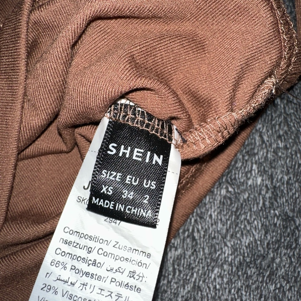 SHEIN Chocolate Brown One-shoulder top - Picture 2 of 2